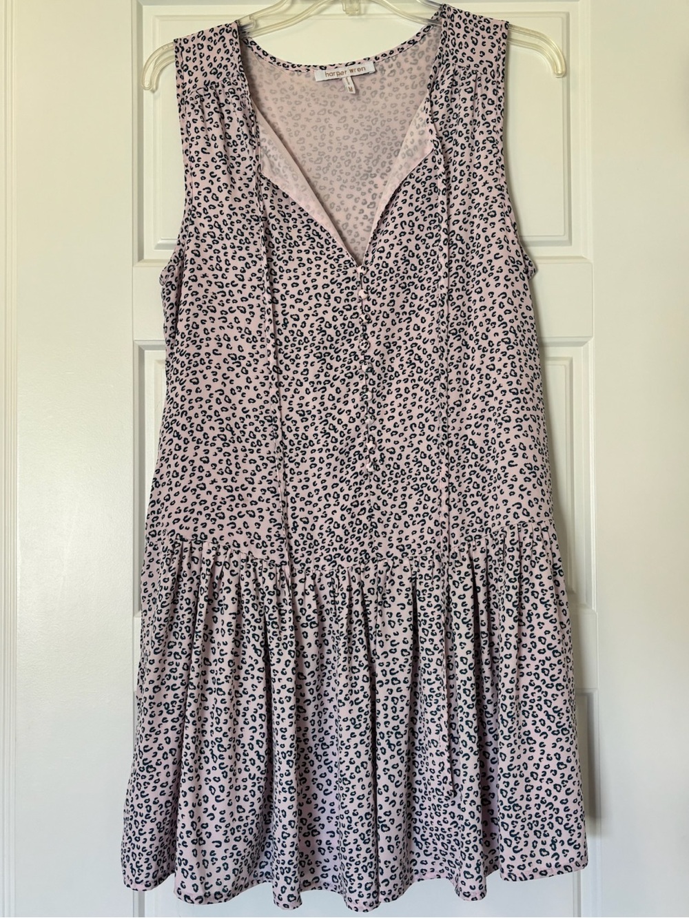 Harper Wren Pink and Black Leopard Print Mini Dress
